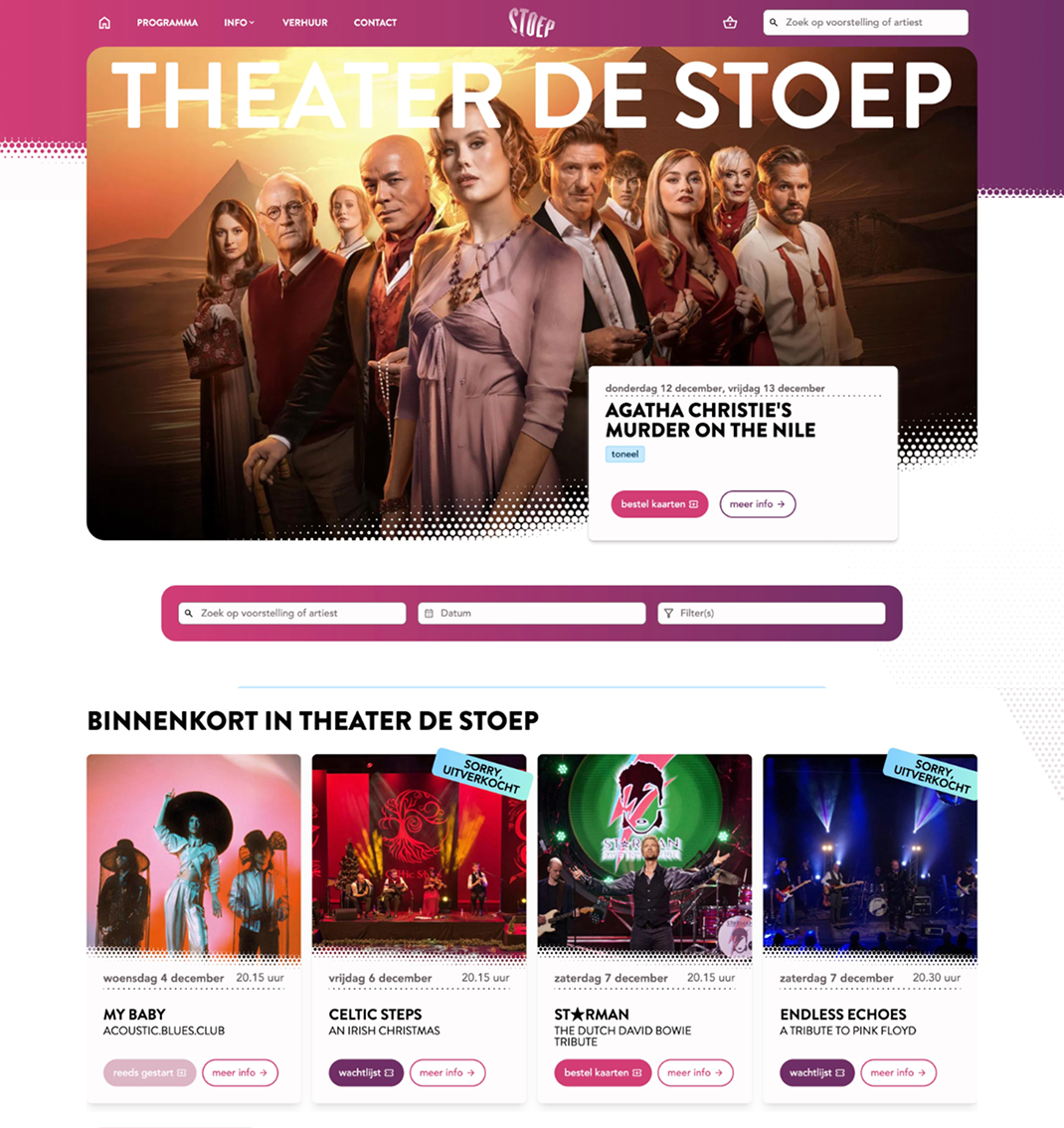 Website and ticketing for Theater de Stoep